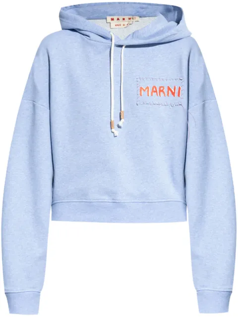 Marni hoodie en coton à logo appliqué