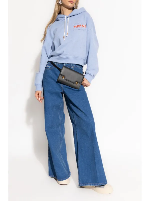 Marni ロゴアップリケ パーカー | ブルー | FARFETCH JP