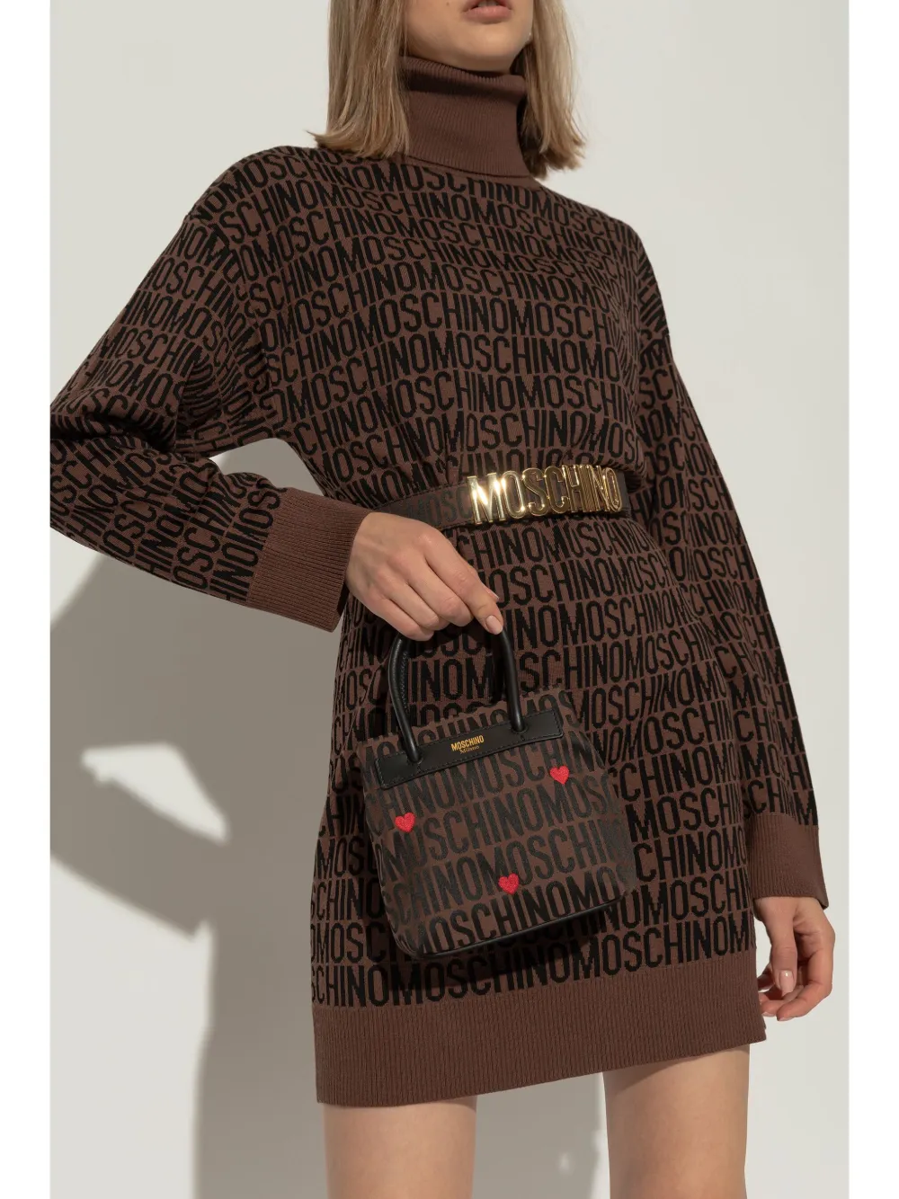 Moschino logo-jacquard tote bag - Bruin