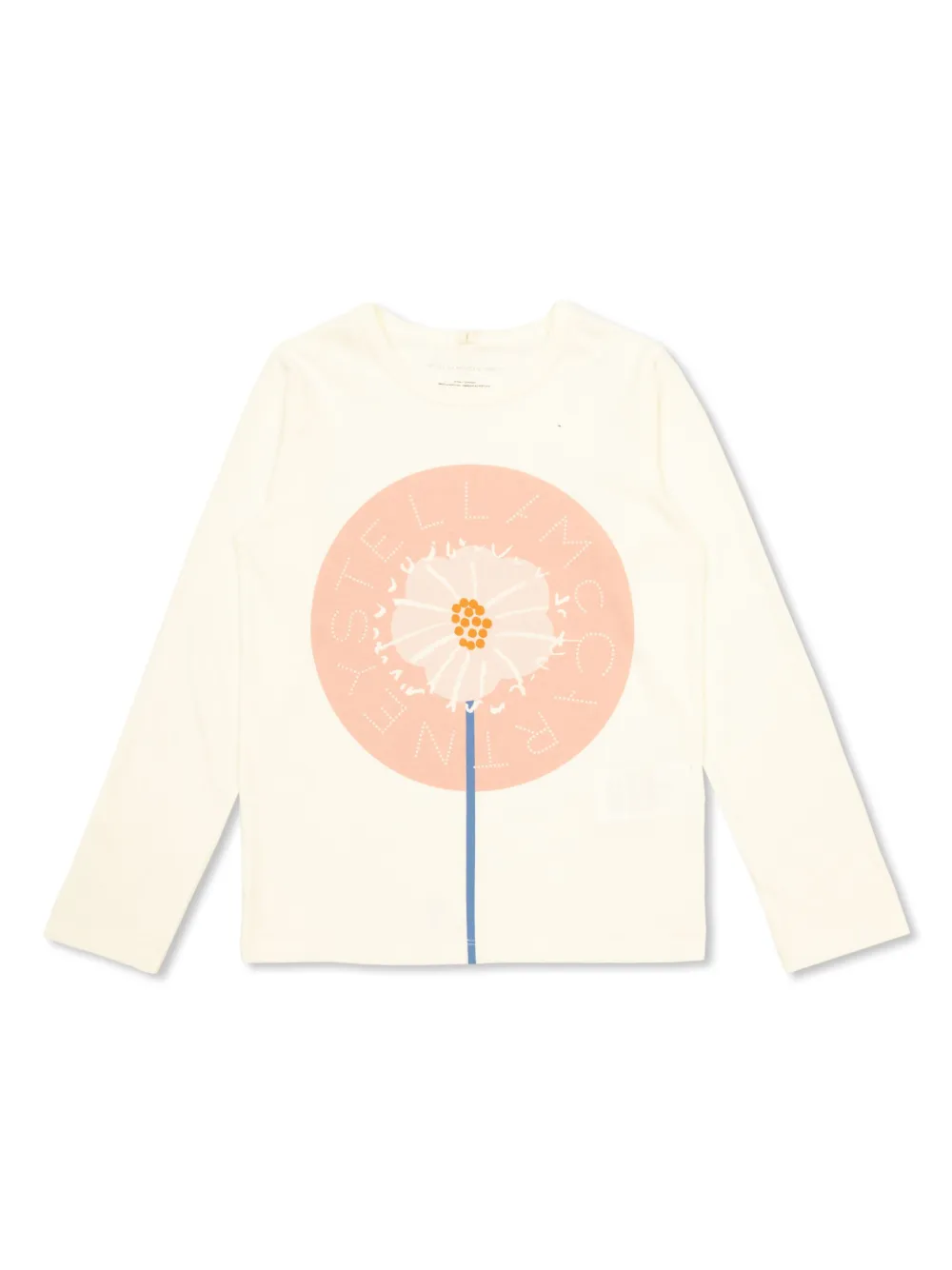 Stella McCartney Kids T-shirt met bloe print Beige