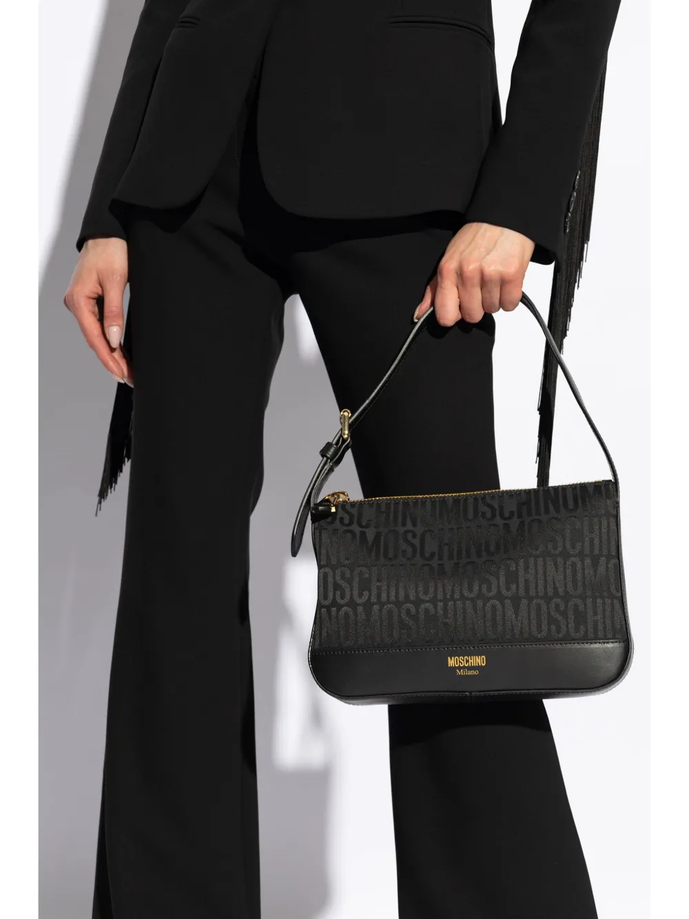 Moschino patterned shoulder bag - Blauw