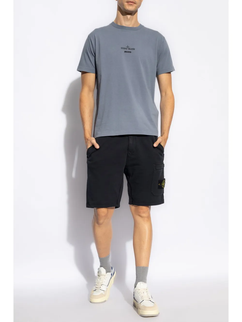 Stone Island logo print t-shirt - Blauw