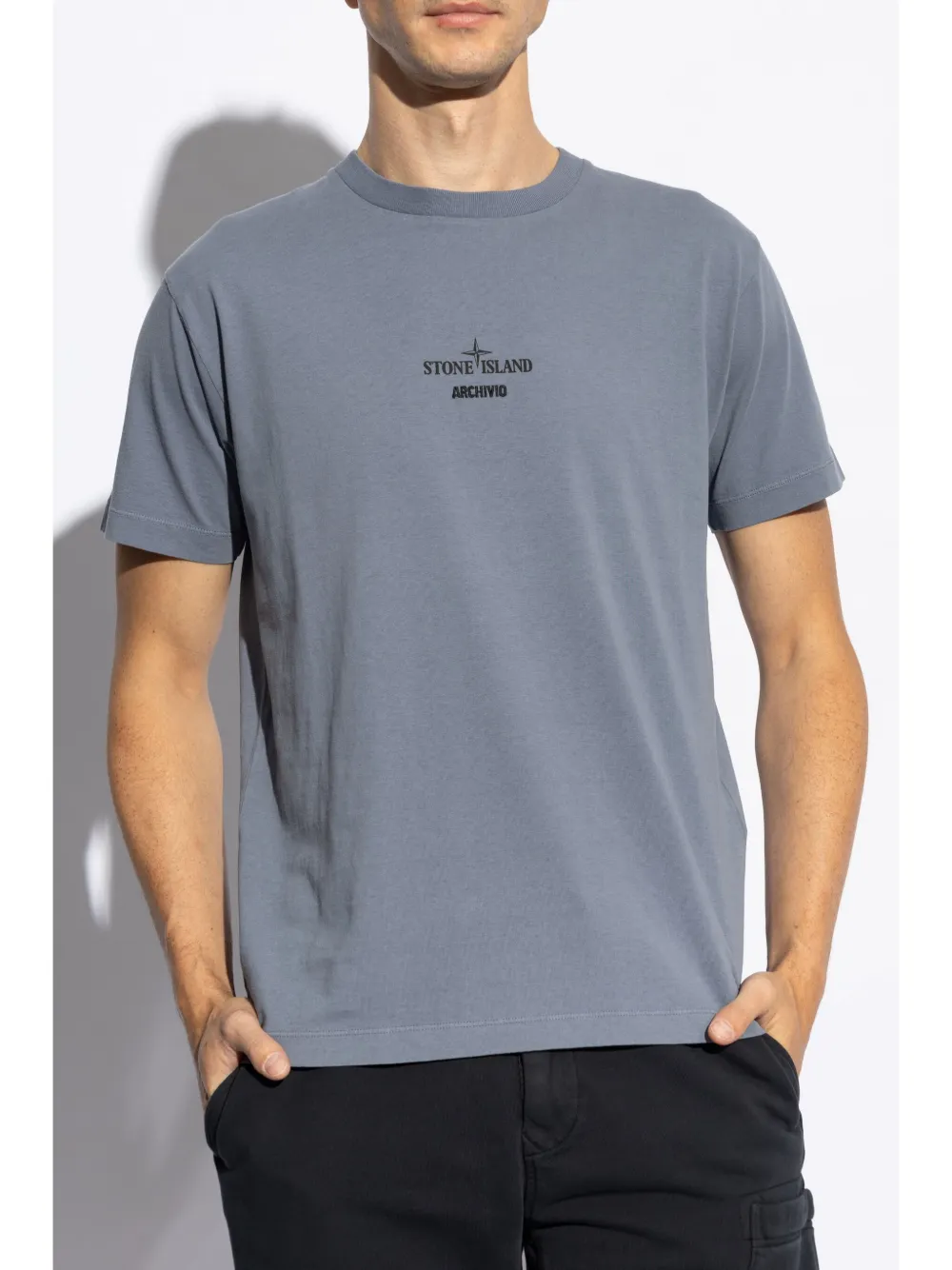 Stone Island T-shirt met logoprint Blauw