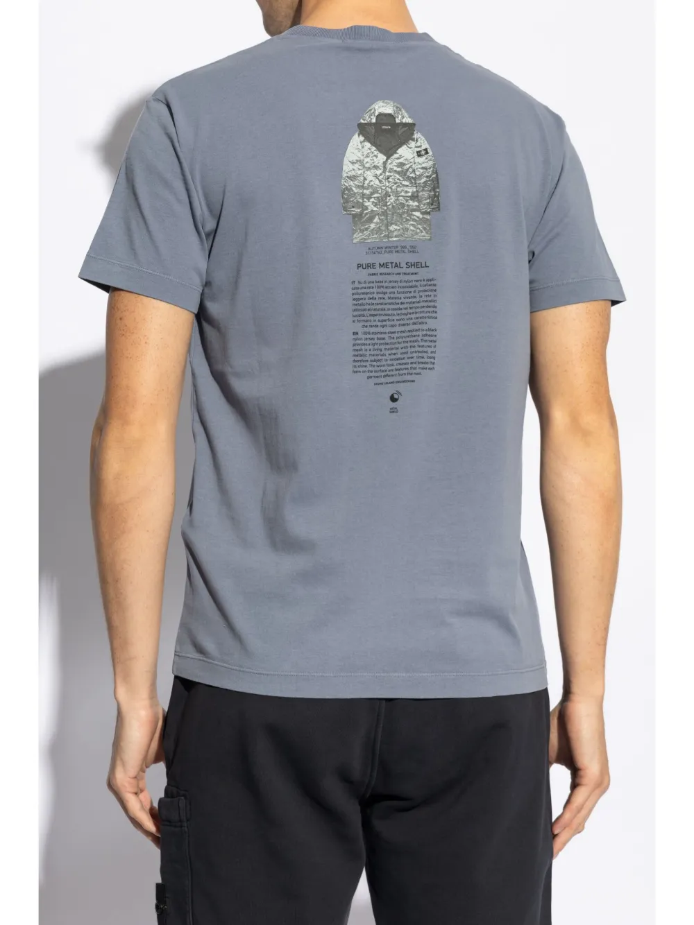 Stone Island T-shirt met logoprint Blauw