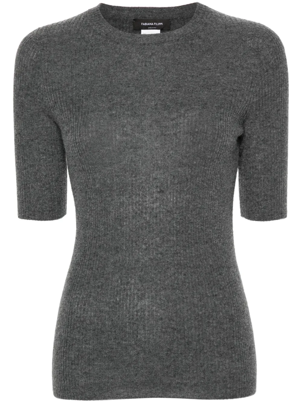 Fabiana Filippi Ribgebreide top Grijs