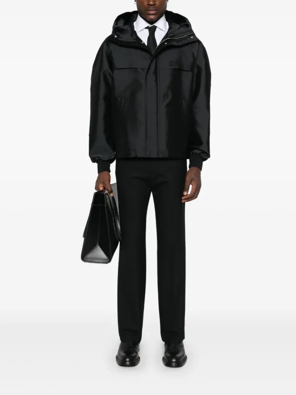 Alexander McQueen embroidered-logo Jacket | Black | FARFETCH JO