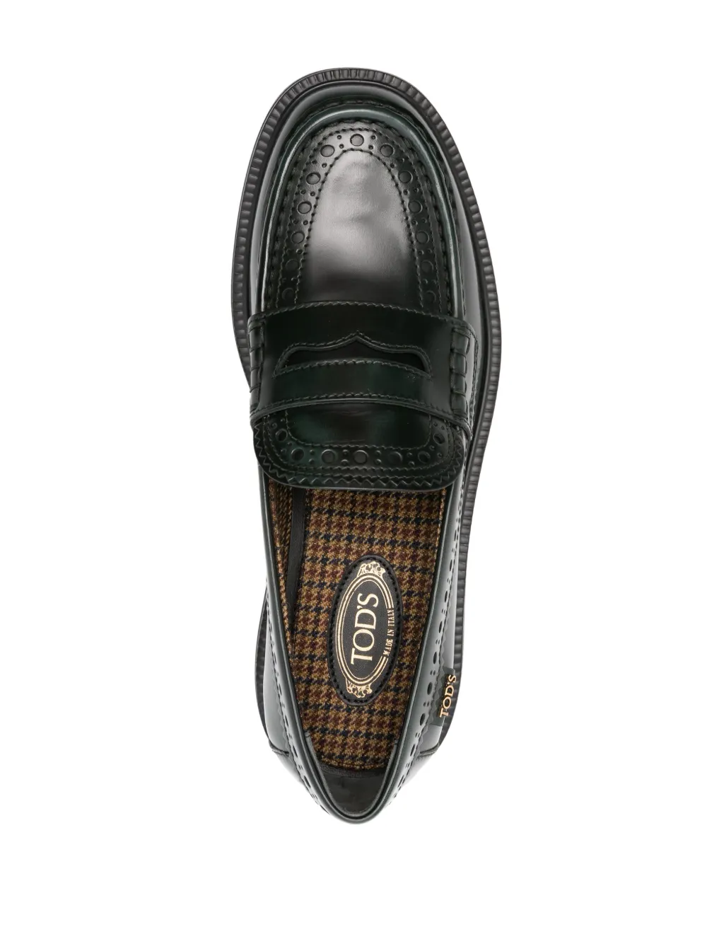 Tod's leather loafers Green