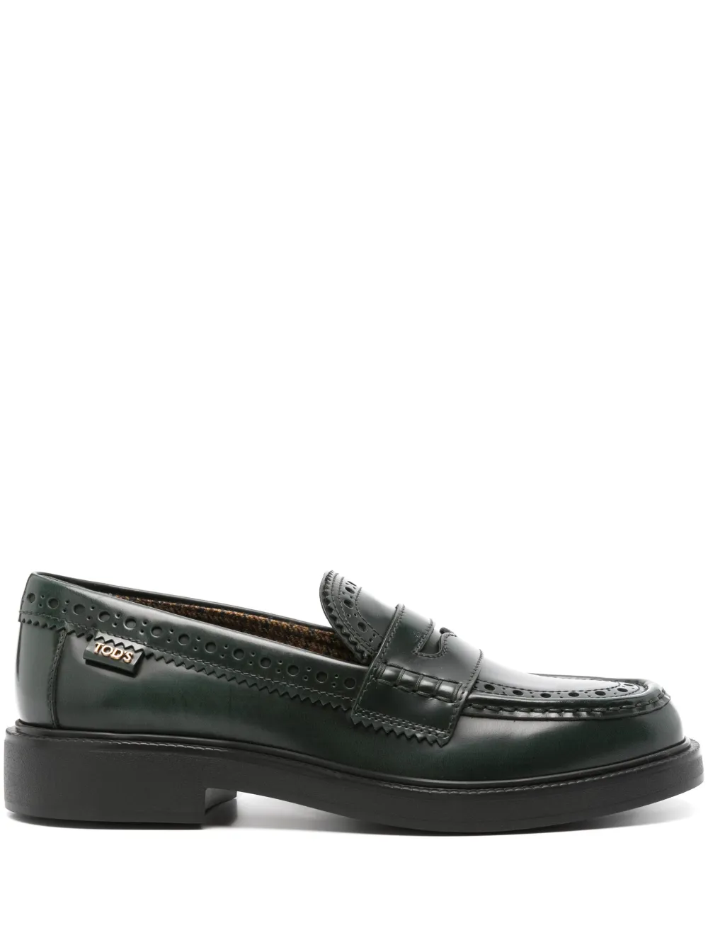 Tod's leather loafers Green