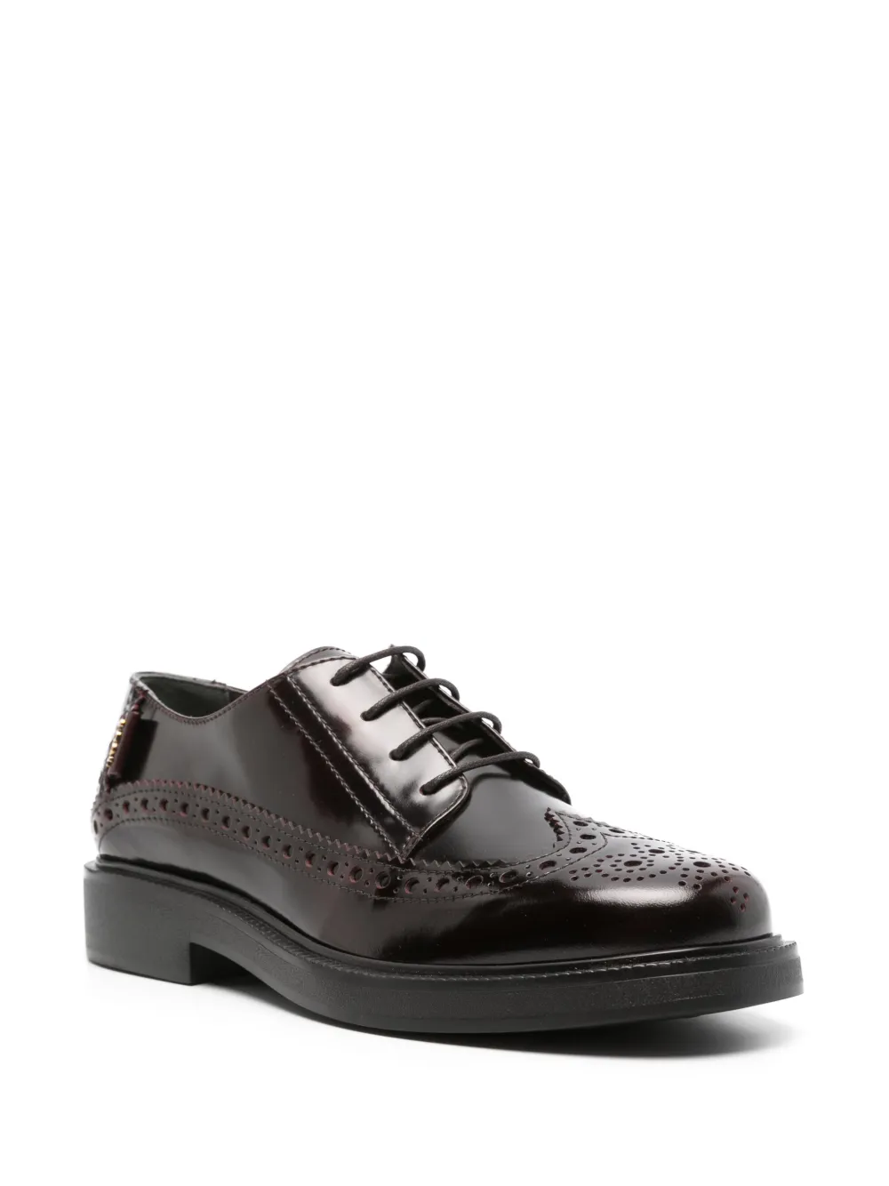 Tod's logo-tag brogues - Rood
