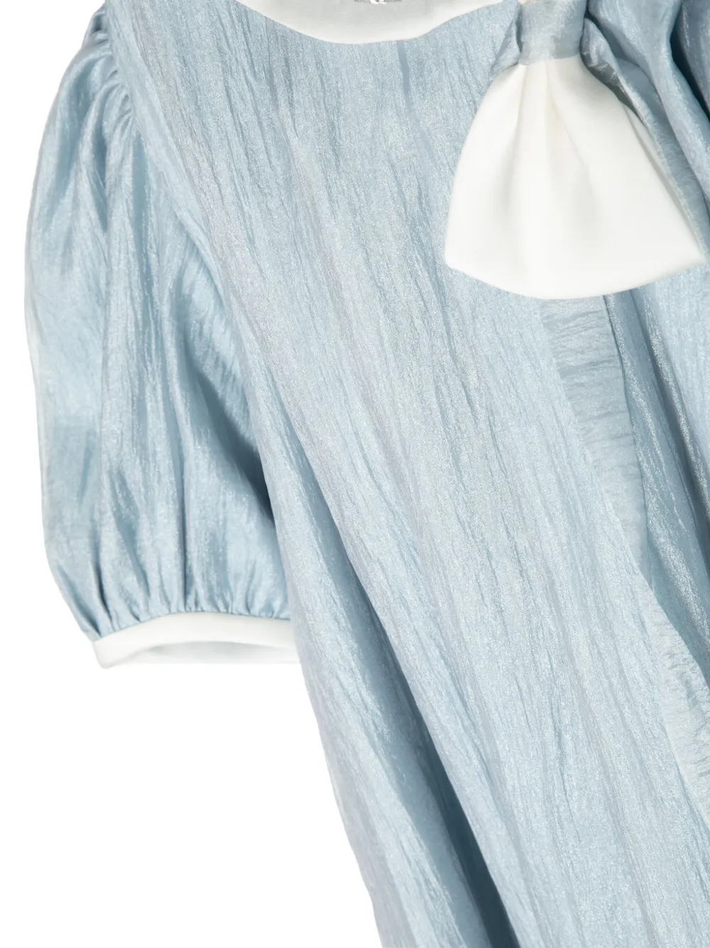 Shatha Essa Kids Jurk met verfraaide matrozenkraag en strikdetail Blauw