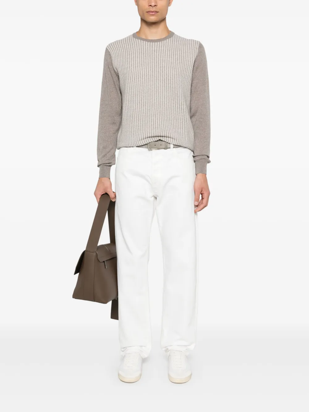 Canali Trui met geometrisch patroon - Beige