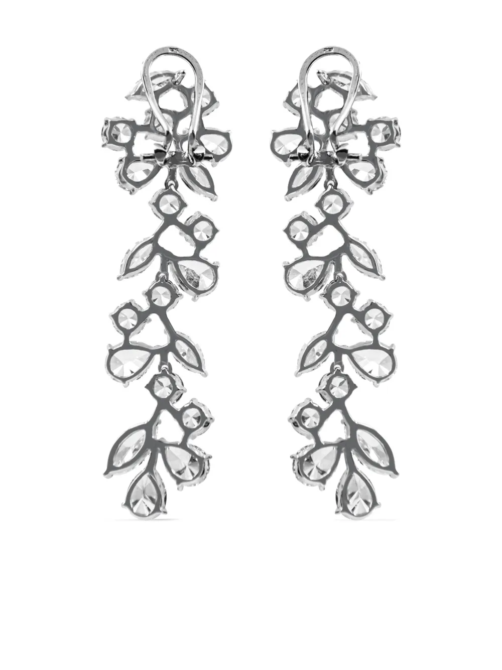 Juwelina Paris Fleur Cascade Earrings In Silver