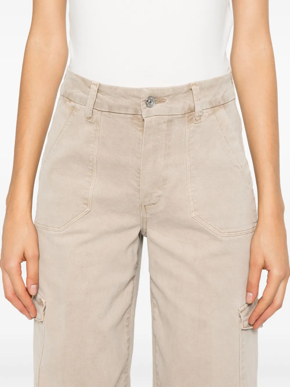 Shop Paige Logo-patch Straight Jeans In Neutrals