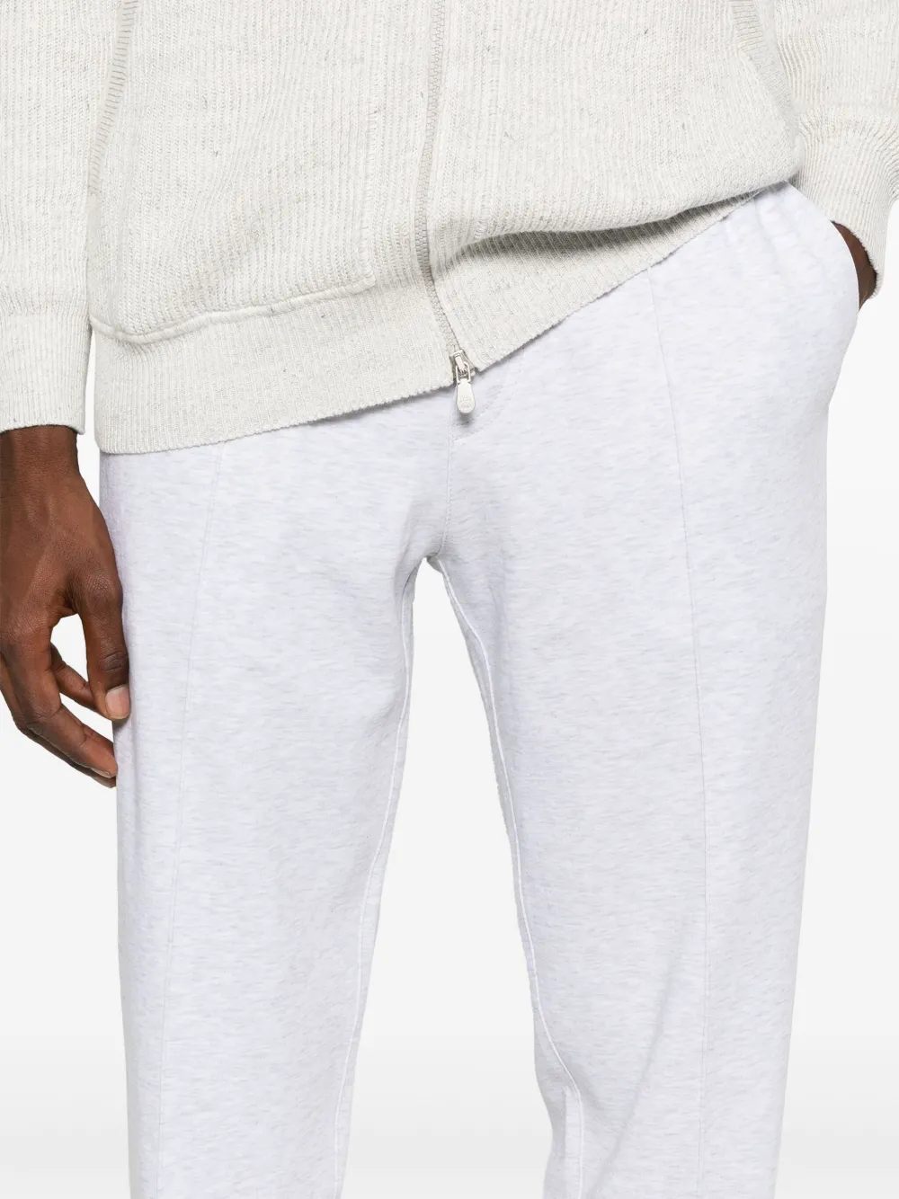 Brunello Cucinelli Gemêleerde trainingsshorts met trekkoord Grijs