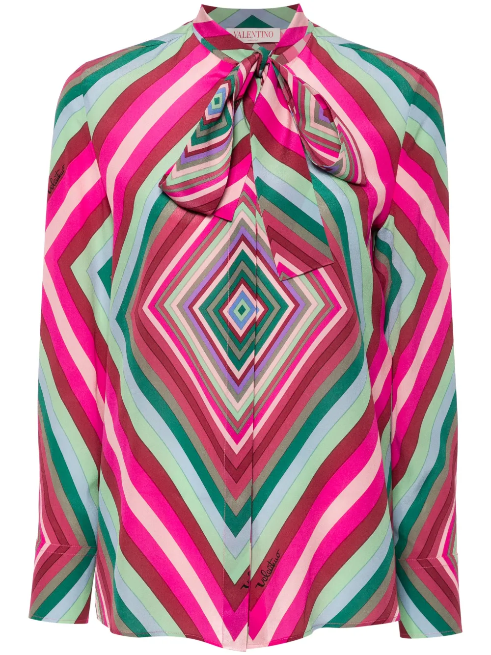 Valentino Garavani Crepe Silk Blouse Pink FARFETCH AO