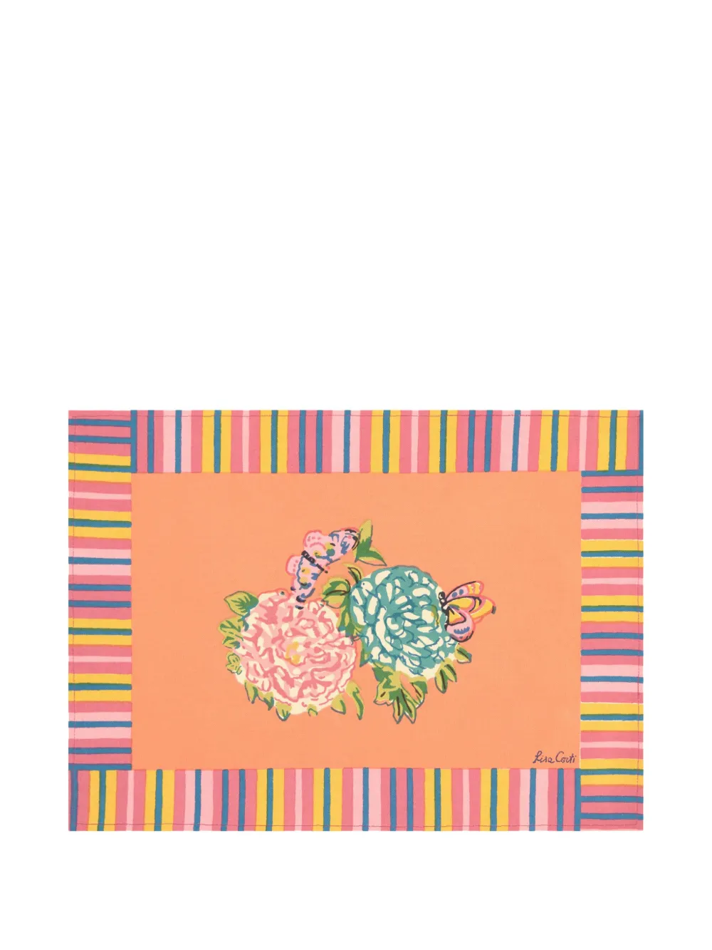 Lisa Corti Kandem Queen Peach Placemat (set Of Two) In Orange