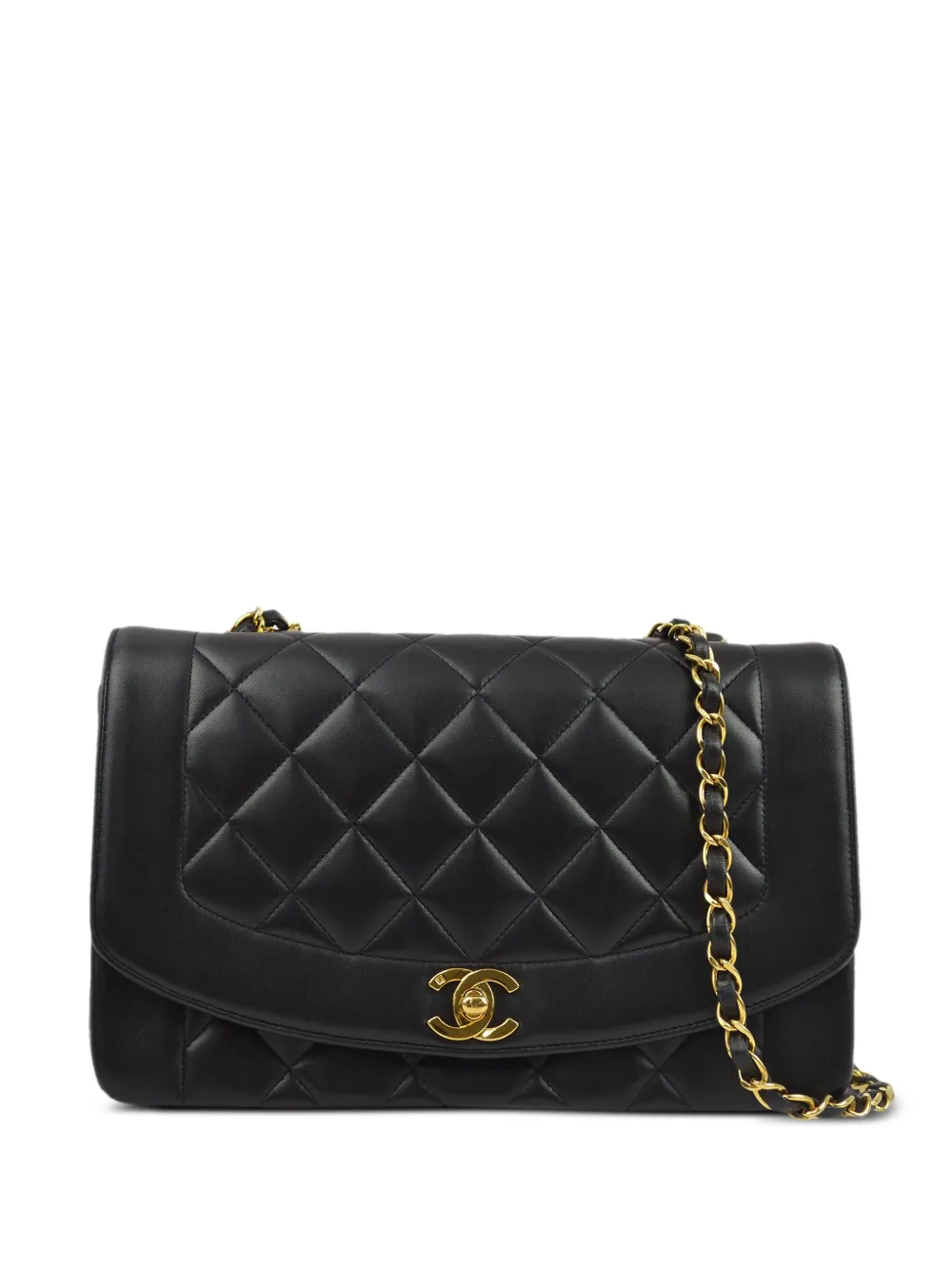 CHANEL Pre-Owned 1992 ダイアナ ショルダーバッグ M - ブラック CHANEL Pre-Owned 1992 ダイアナ ショルダーバッグ M - ブラック