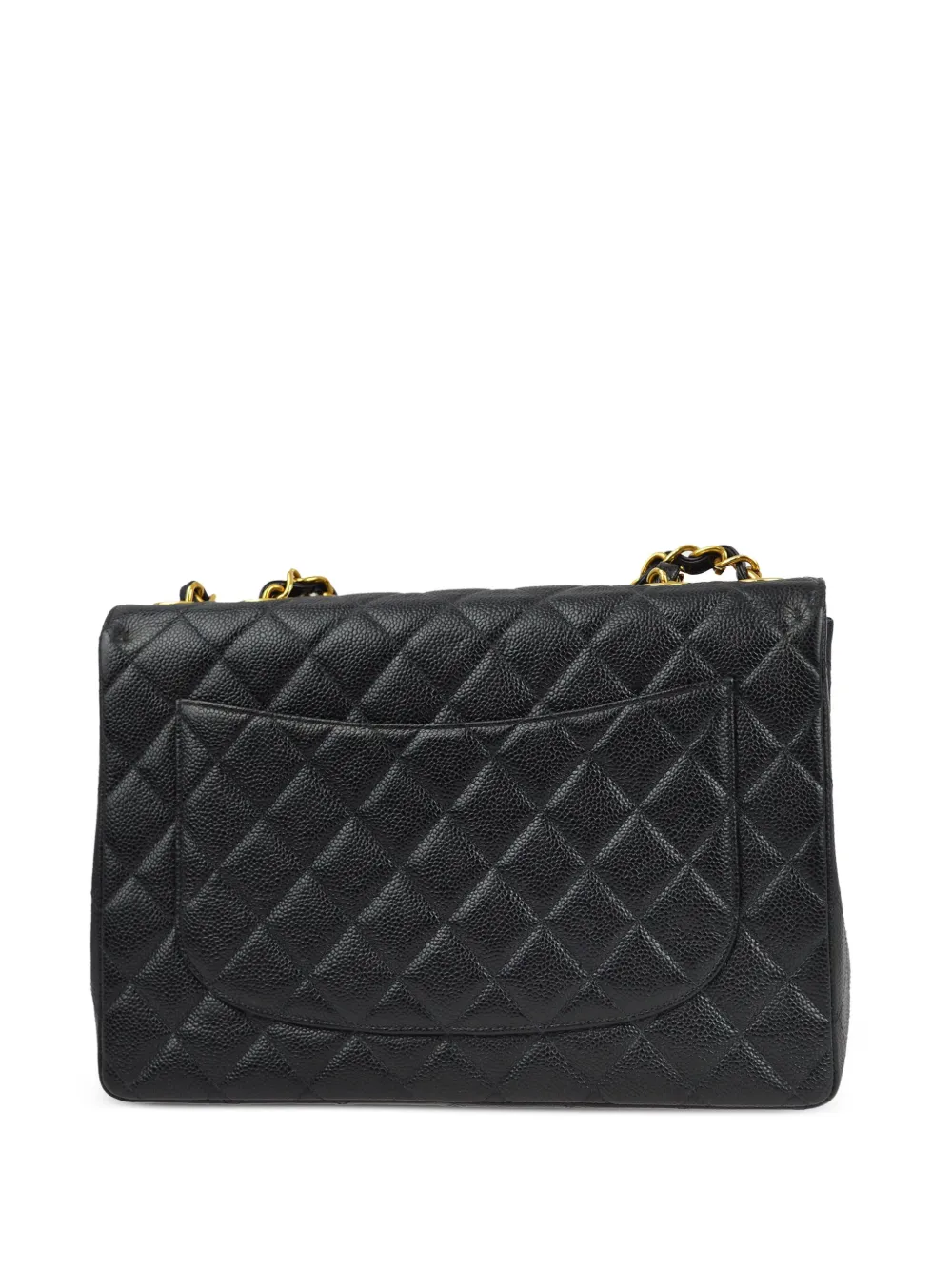 CHANEL Pre-Owned 2002 grote Classic Flap schoudertas - Zwart