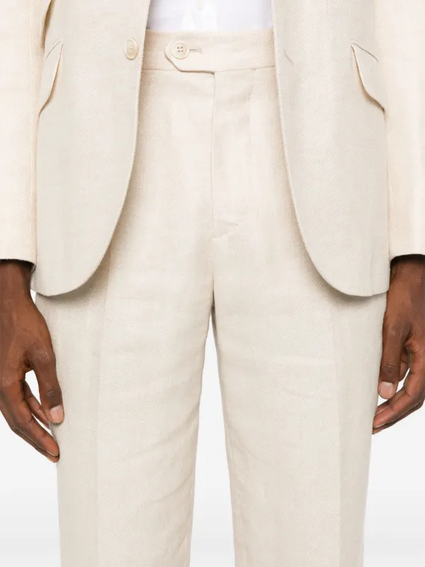 Brunello Cucinelli single-breasted linen-blend Suit | Neutrals | FARFETCH