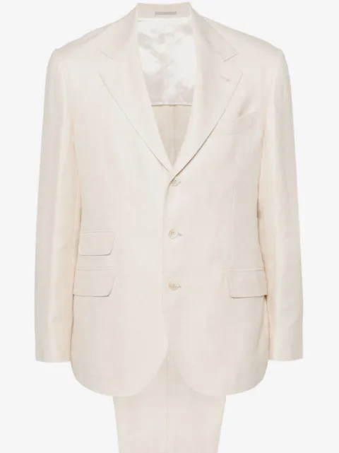 Brunello Cucinelli single-breasted linen-blend suit