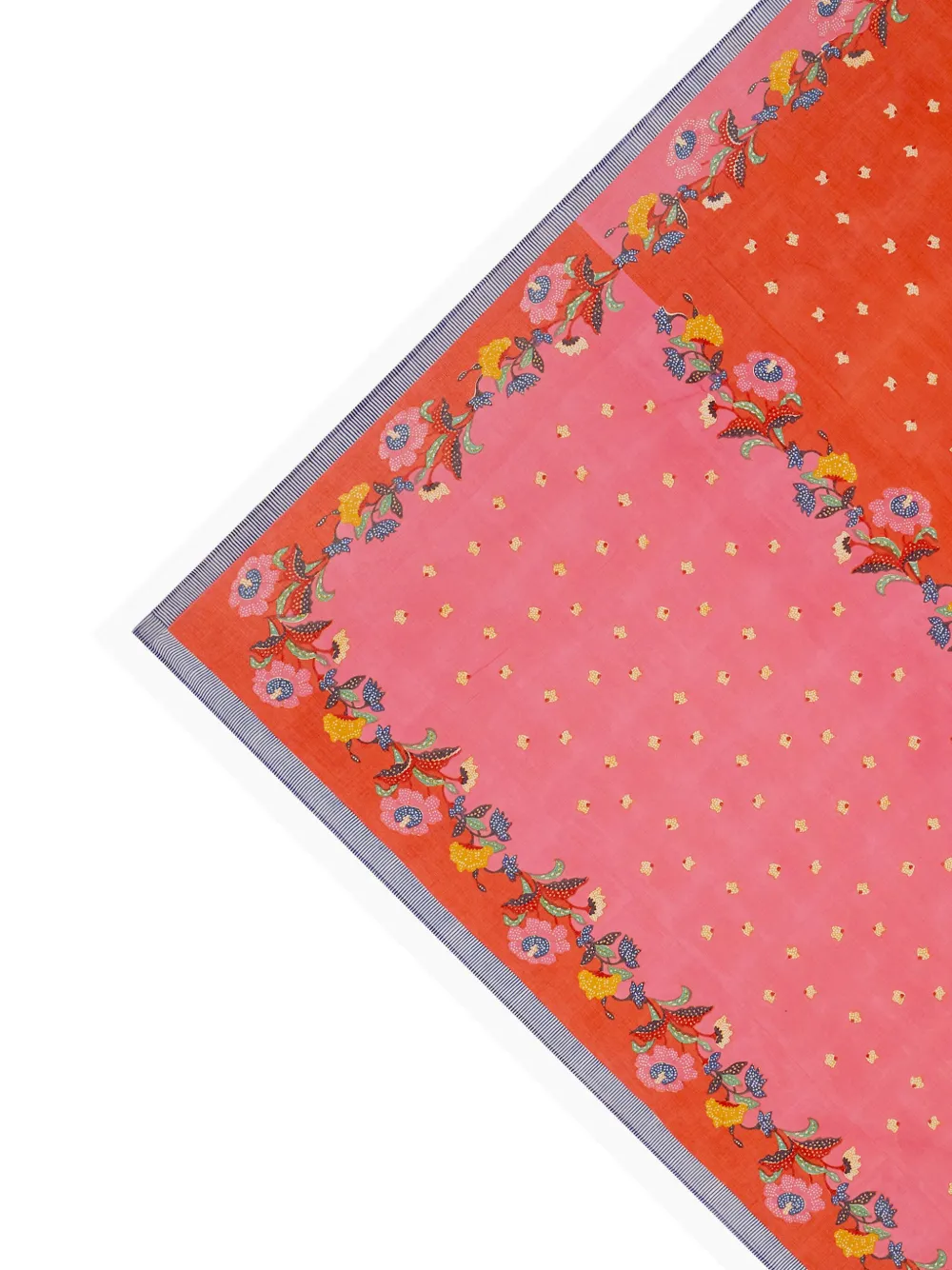 Lisa Corti floral-print cotton tablecloth (220x220cm) - Roze
