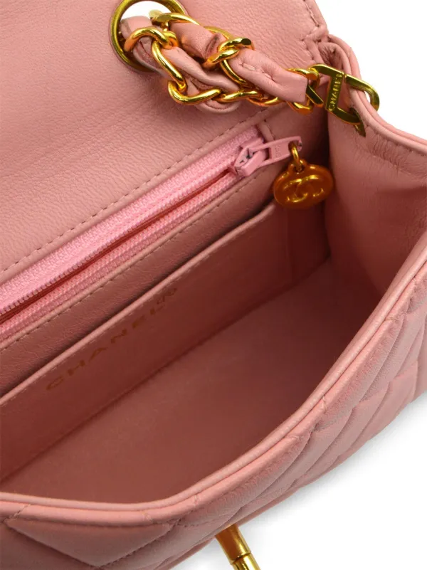 CHANEL Pre Owned tote Classic Flap 1997 mujer Piel de borrego Talla unica Rosado