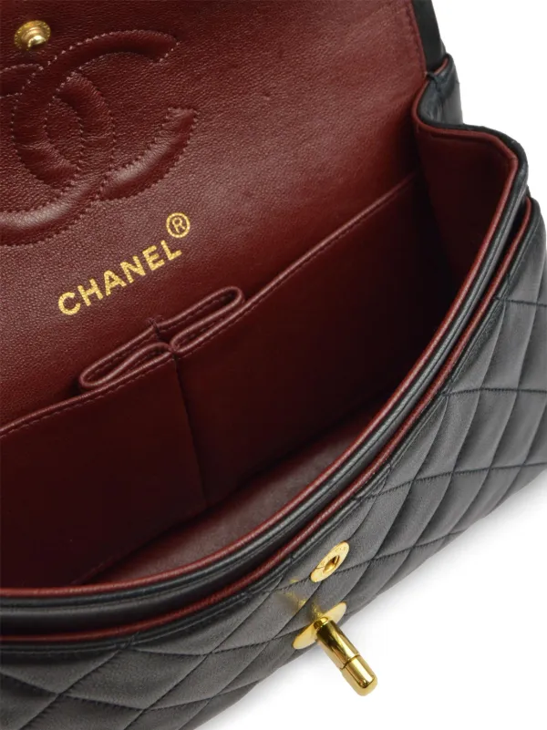 CHANEL Pre Owned 1992 Small Double Flap Shoulder Bag Black FARFETCH IE