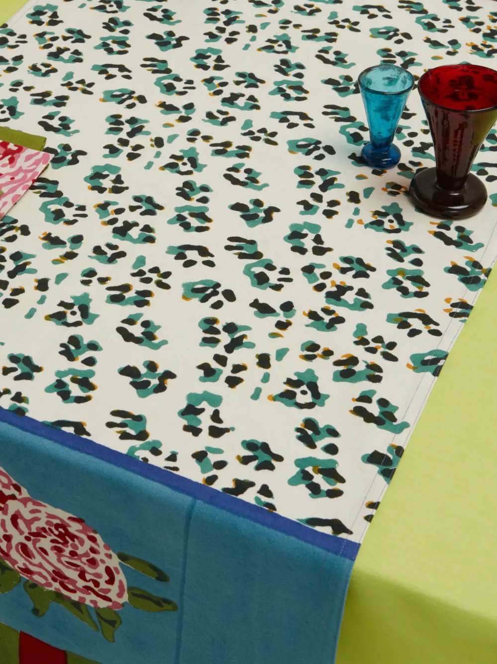 Lisa Corti Leopard Stripes Runner (50cm X 150cm) In Blue