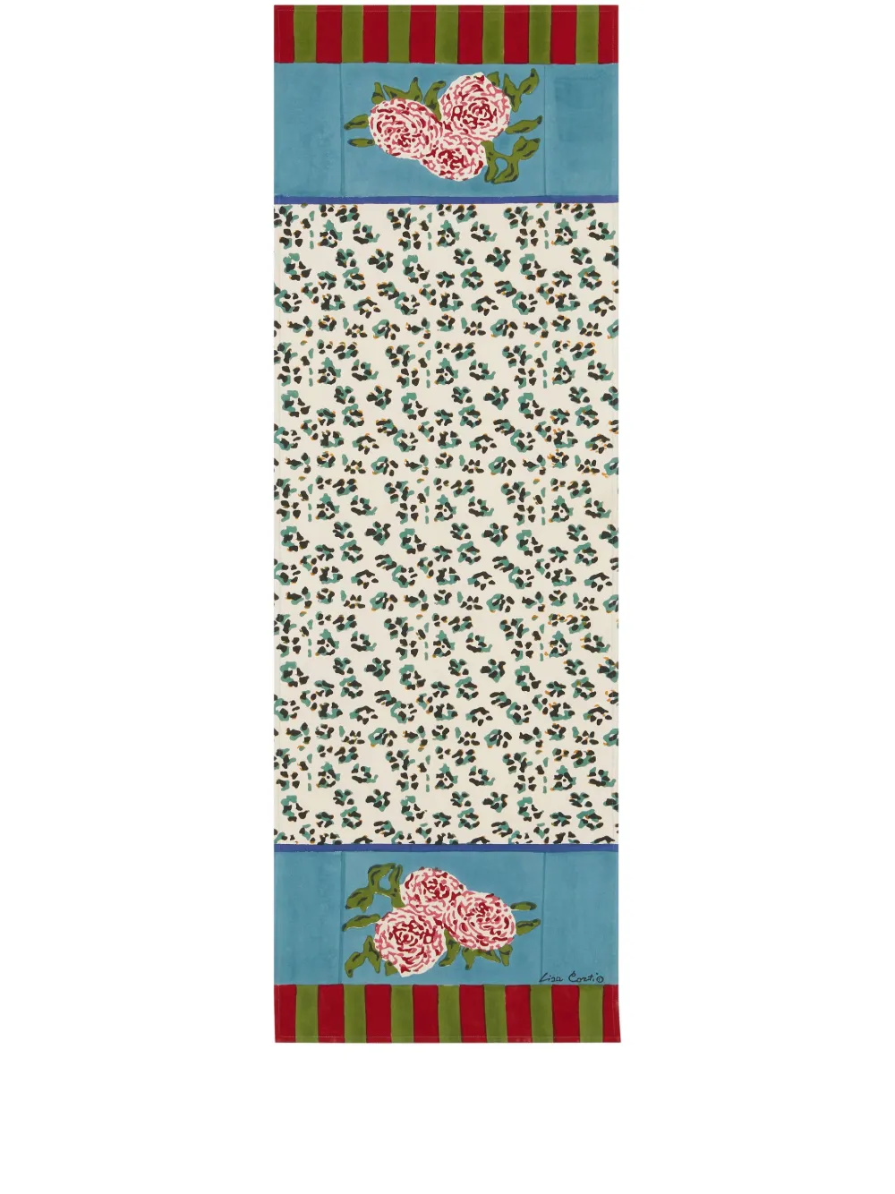 Lisa Corti Leopard Stripes Runner (50cm X 150cm) In Blue