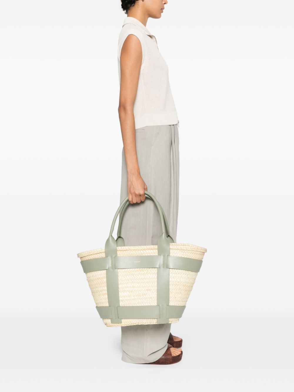 Shop Demellier The Maxi Santorini Beach Bag In Neutrals