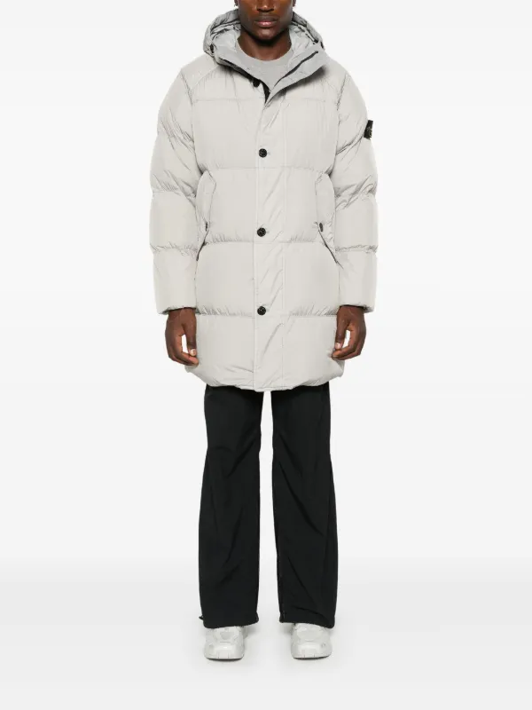 Stone island coat grey on sale