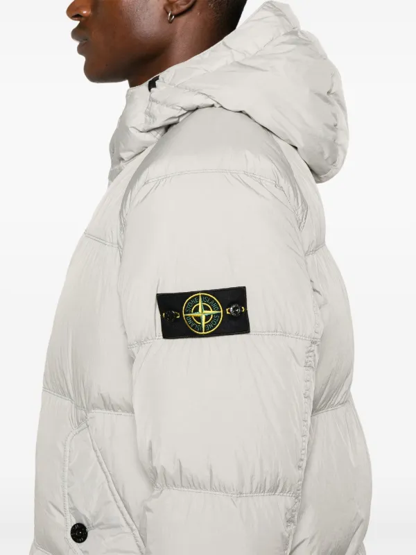 Stone island white coat shop