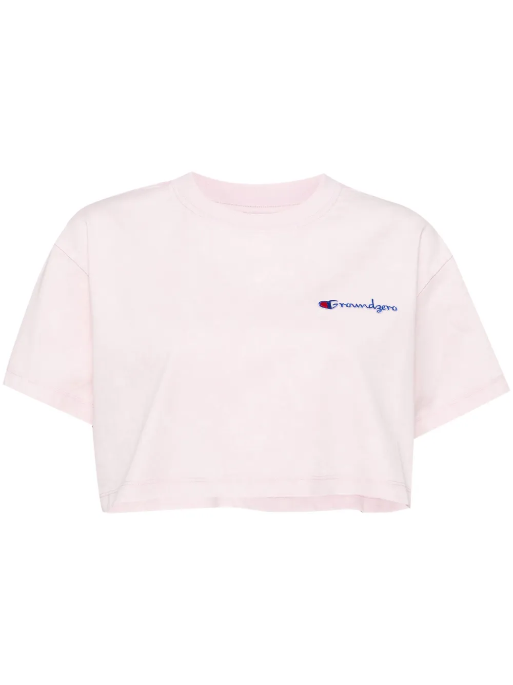 logo-embroidered cropped T-shirt