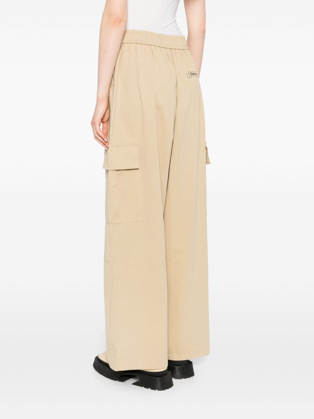 Shop Ground Zero Logo-print Cargo Pants In Brown