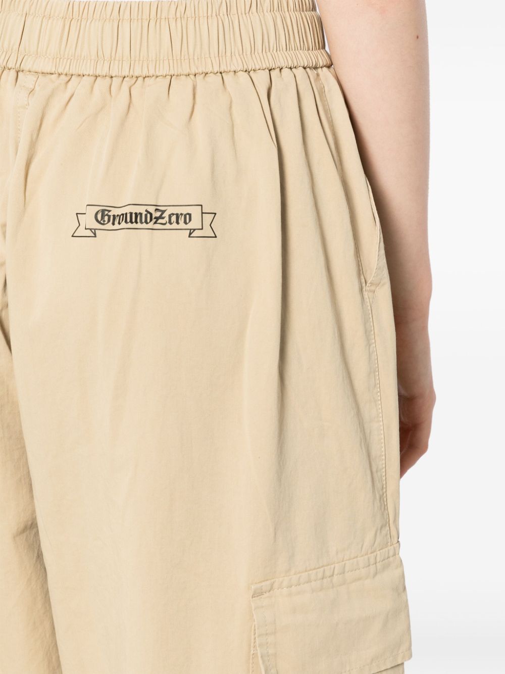 Shop Ground Zero Logo-print Cargo Pants In Brown