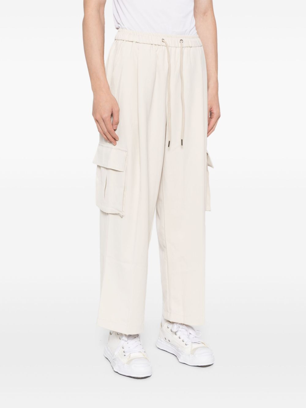 Shop Ground Zero Wide Leg Cargo Pants In Neutrals