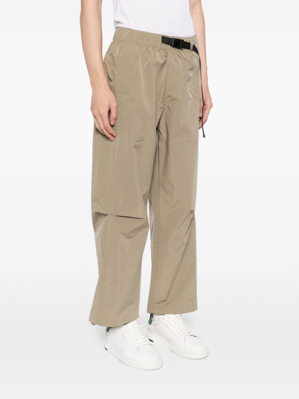 Shop Ground Zero Belted Straight-leg Cargo Pants In Brown