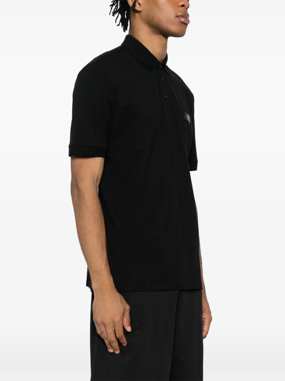 HUGO Poloshirt met logo-applicatie Zwart