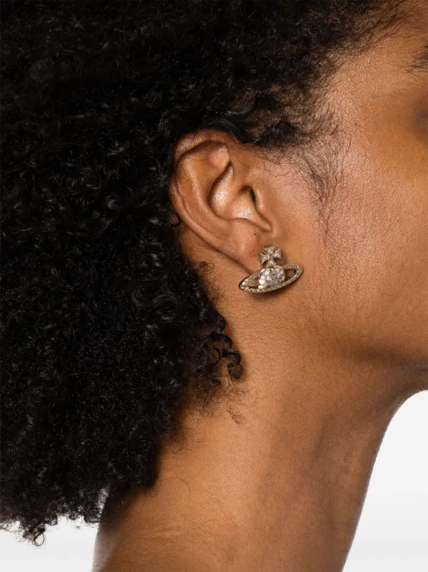 Vivienne Westwood Mayfair Bas Relief earrings women Brass Crystal One Size Gold