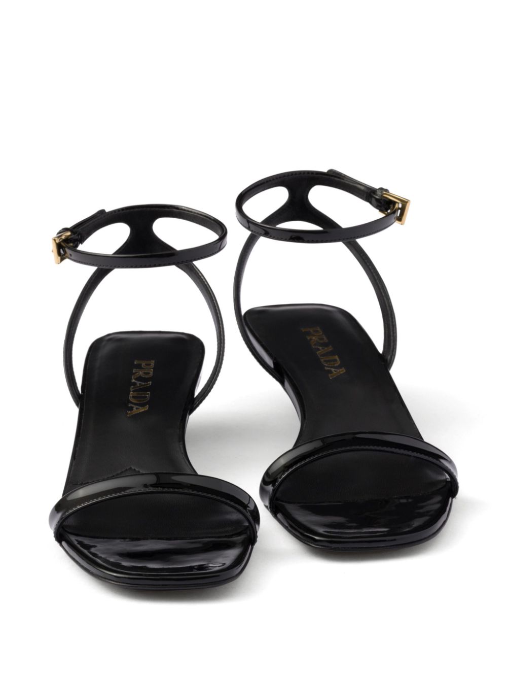 Prada 35 mm lakleren sandalen Zwart