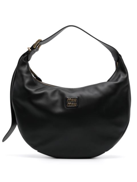 Miu Miu logo-appliqué leather tote bag WOMEN