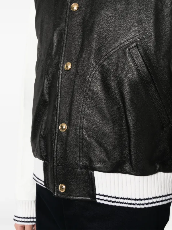 Thom Browne Blouson Leather Jacket | Black | FARFETCH