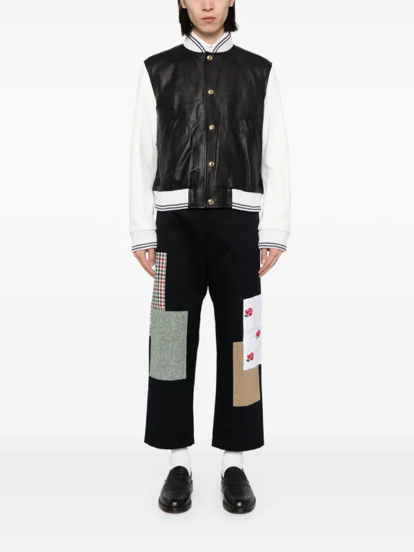 Thom Browne Blouson Leather Jacket | Black | FARFETCH