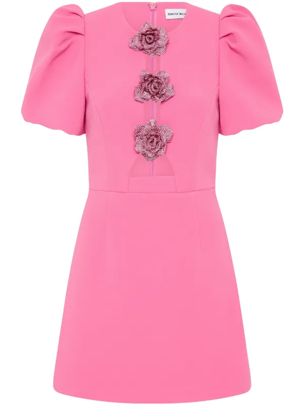 【REBECCA VALLANCE】ELIANA MINI 花アップリケ パーティーミニ Gardenia Mini Dress – Rebecca Vallance