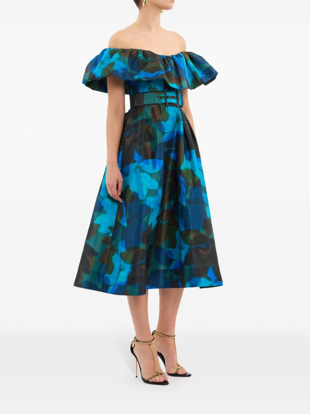 Shop Rebecca Vallance Night Shade Midi Dress In Blue