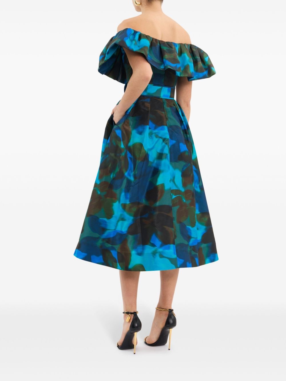 Shop Rebecca Vallance Night Shade Midi Dress In Blue