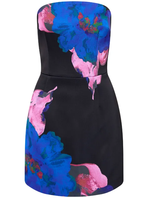 Rebecca Vallance Acid Bloom floral-print Strapless Mini