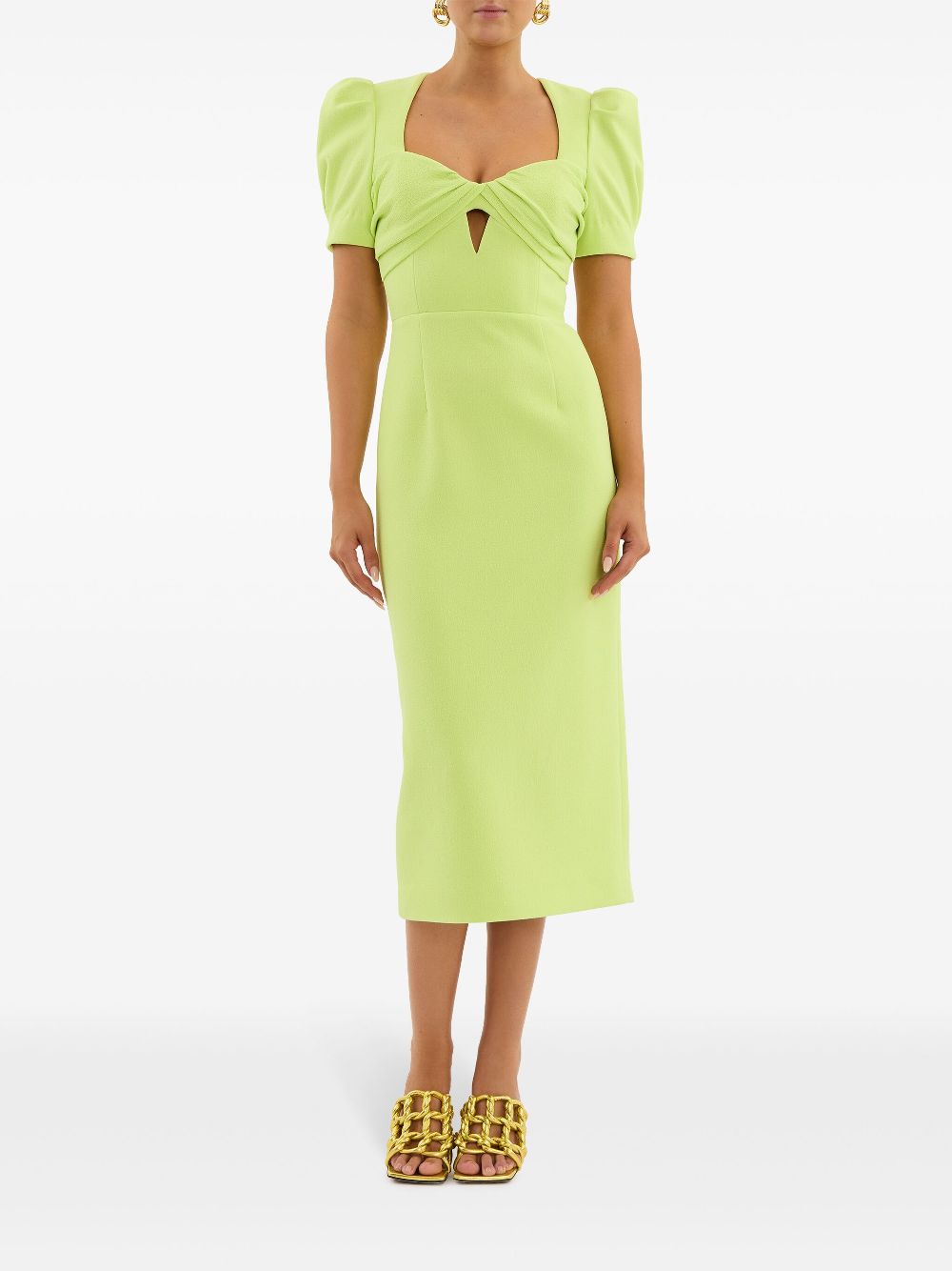 Rebecca Vallance Aria puff-sleeve midi dress - Green