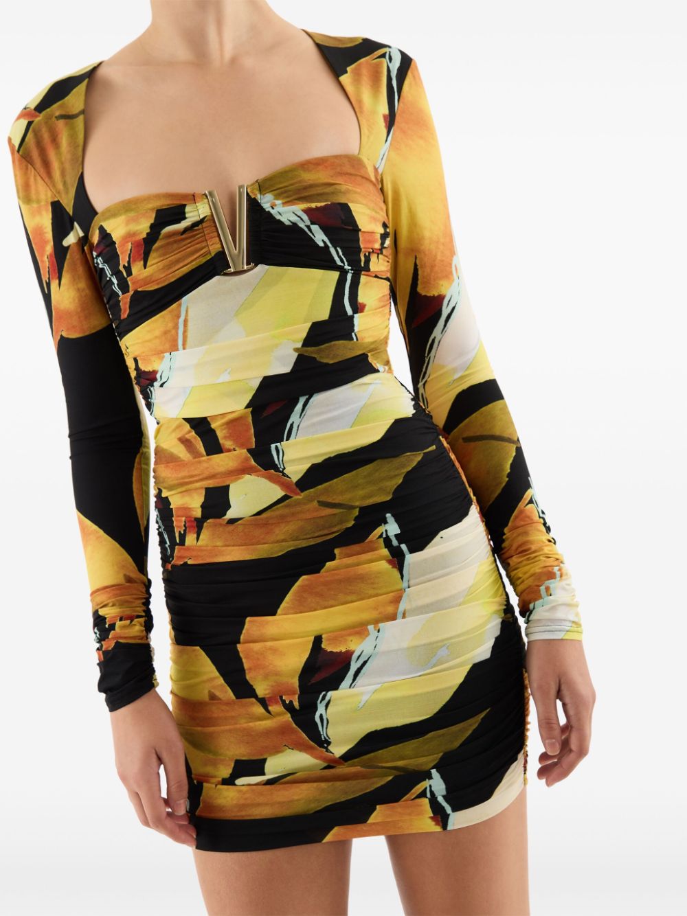 Shop Rebecca Vallance Petals Of Paradise Draped Mini Dress In Black