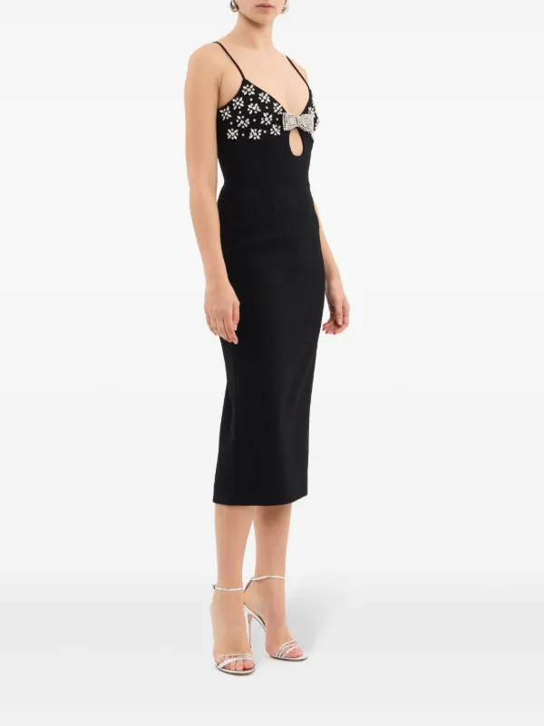 Rebecca Vallance Rina Strap Midi Dress | Black | FARFETCH